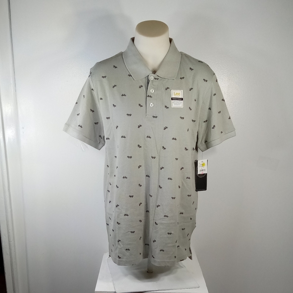 Lee Mens Tan Polo Casual Top Sz Lg - Picture 3 of 9